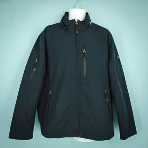 Tumi Size XL Black Tech Full Zip Long Sleeve Stowaway Hood Winter Jacket Coat